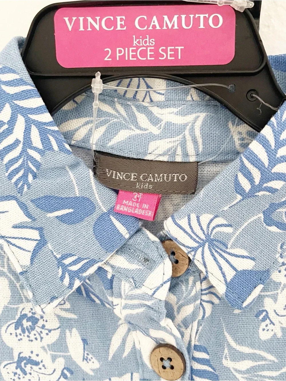 Vince Camuto girls linen blend Hawaiian set size 2T